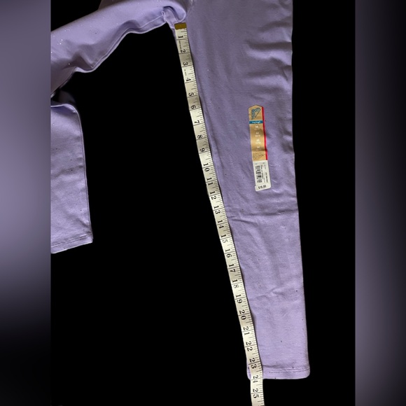 Girls Purple Sparkly Leggings - Picture 4 of 4